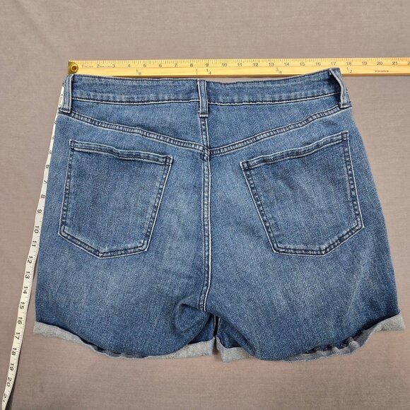 Old Navy Womens Wow High-Rise Denim Shorts Size 14 Blue Cotton Blend - Picture 4 of 4